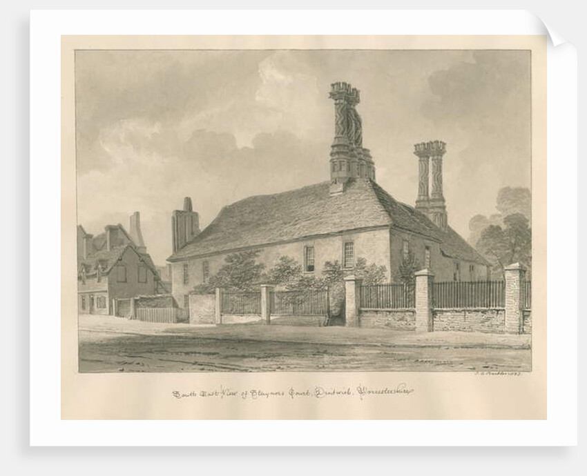 Worcestershire - Droitwich - Staynors Court: sepia drawing, 1833 by John Chessell Buckler