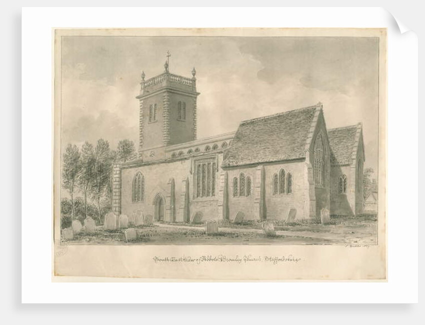 Abbots Bromley Church : sepia drawing, 1839 by John Buckler
