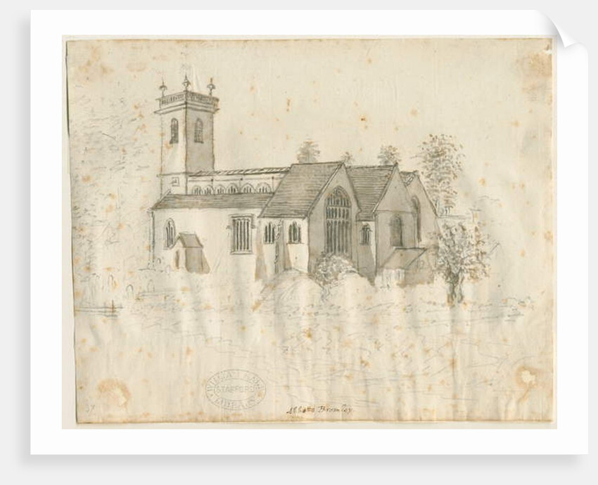 Abbots Bromley Church : pencil sketch with slight wash, nd [1762-1802] by Stebbing Shaw