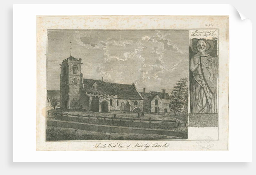 Aldridge Church: engraving, nd [1762-1802] by Stebbing Shaw