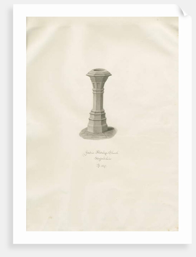 Font in Aldridge Church by John Buckler