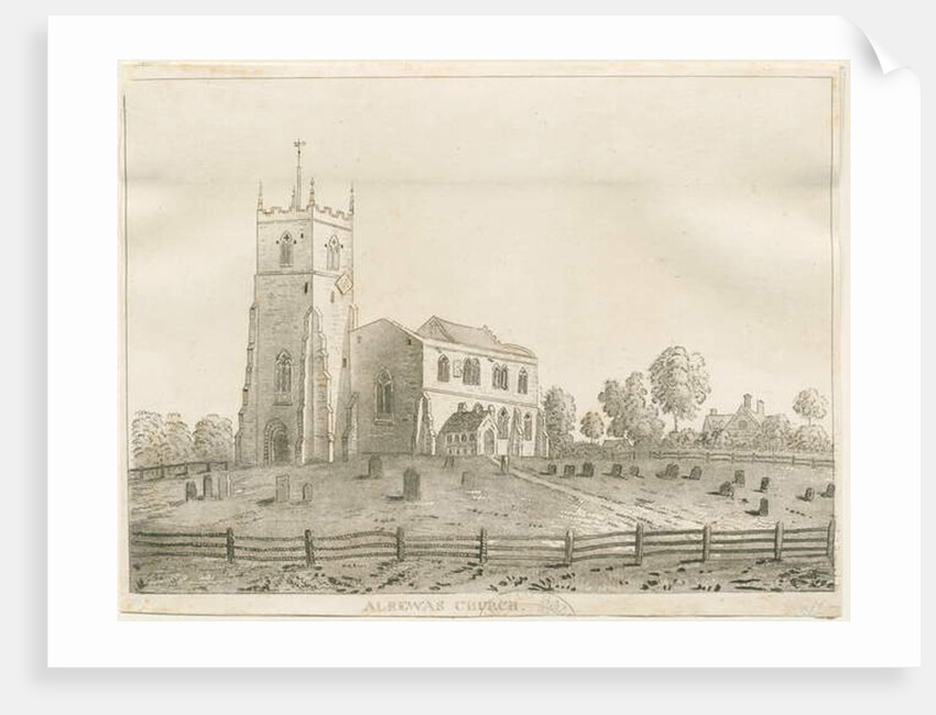 Alrewas Church: aquatint engraving, nd [?1848] by Francis Jukes