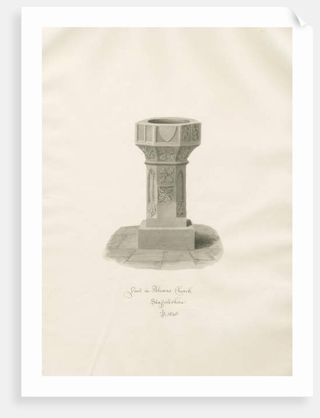 Font in Alrewas Church by John Buckler