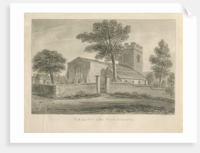 Alton Church: sepia drawing, 1841 by John Chessell Buckler