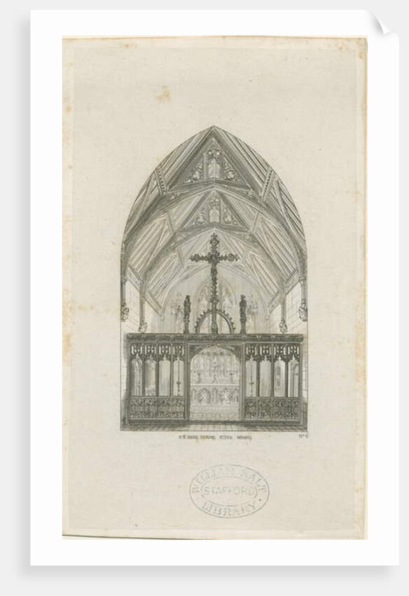 Alton - Interior of St. John's Convent School: engraving by Augustus Welby Northmore Pugin
