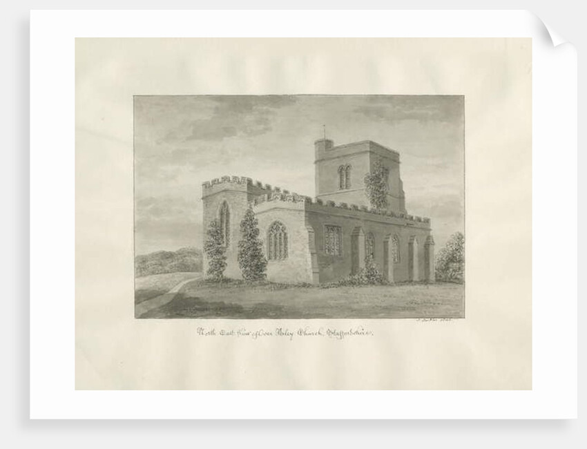 Arley Church: sepia drawing, 1846 by John Buckler