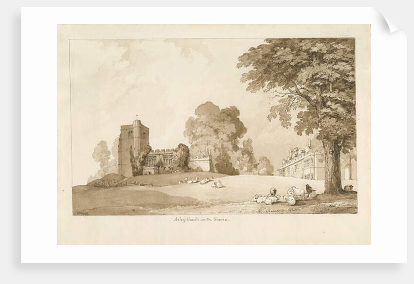 Arley Church: sepia drawing , 1837 by Thomas Peploe Wood
