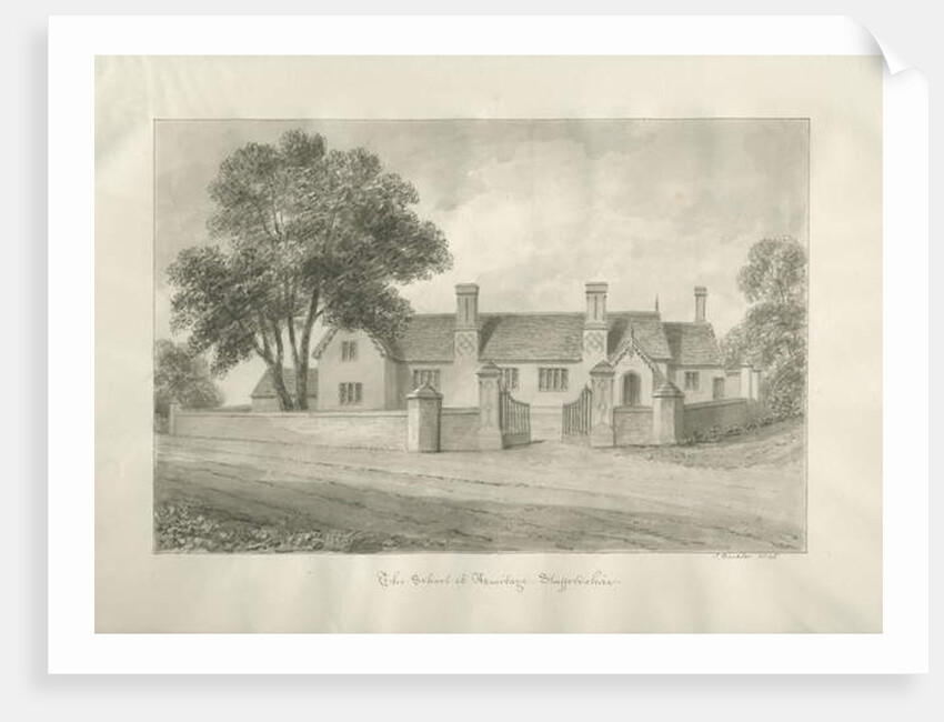 Armitage School: sepia drawing , 1845 by John Buckler