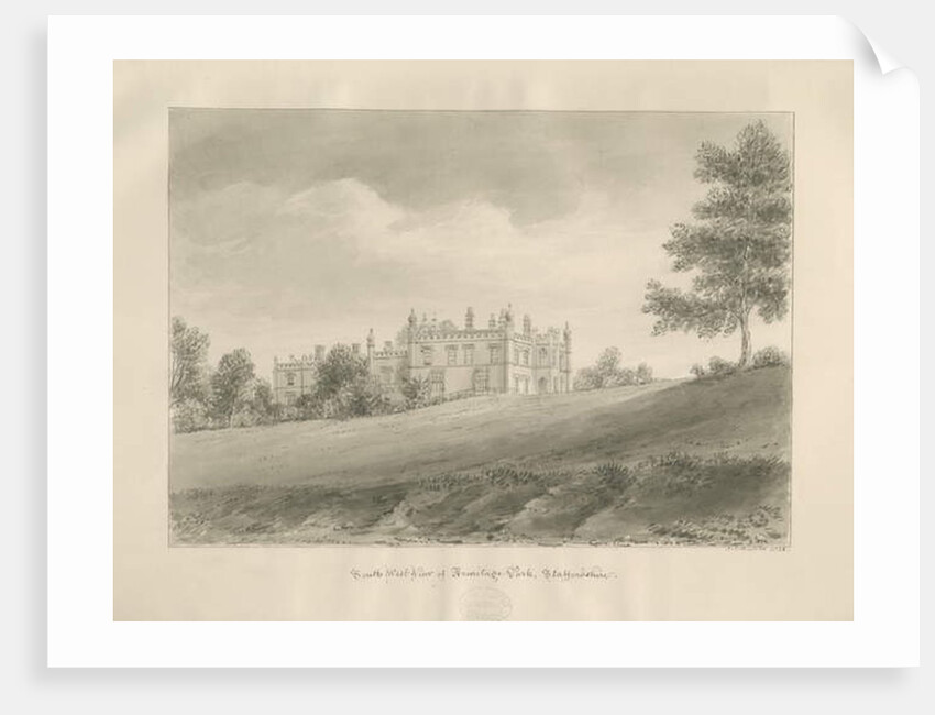 Armitage Park: sepia drawing, 1823 by John Chessell Buckler
