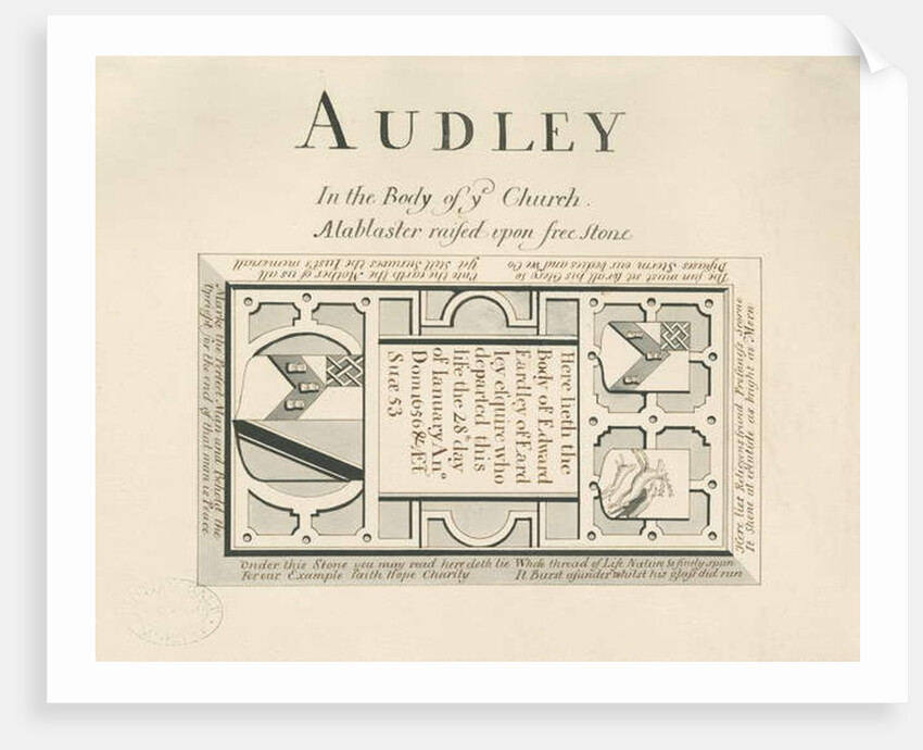 Audley Monuments - 'Edward Eardley': pen and wash drawing, nd [19th cent] by John Robert Fernyhough