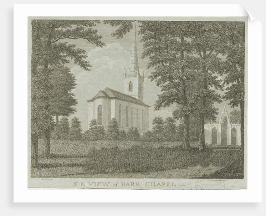 Great Barr Chapel: engraving, nd [1762-1802] by Stebbing Shaw