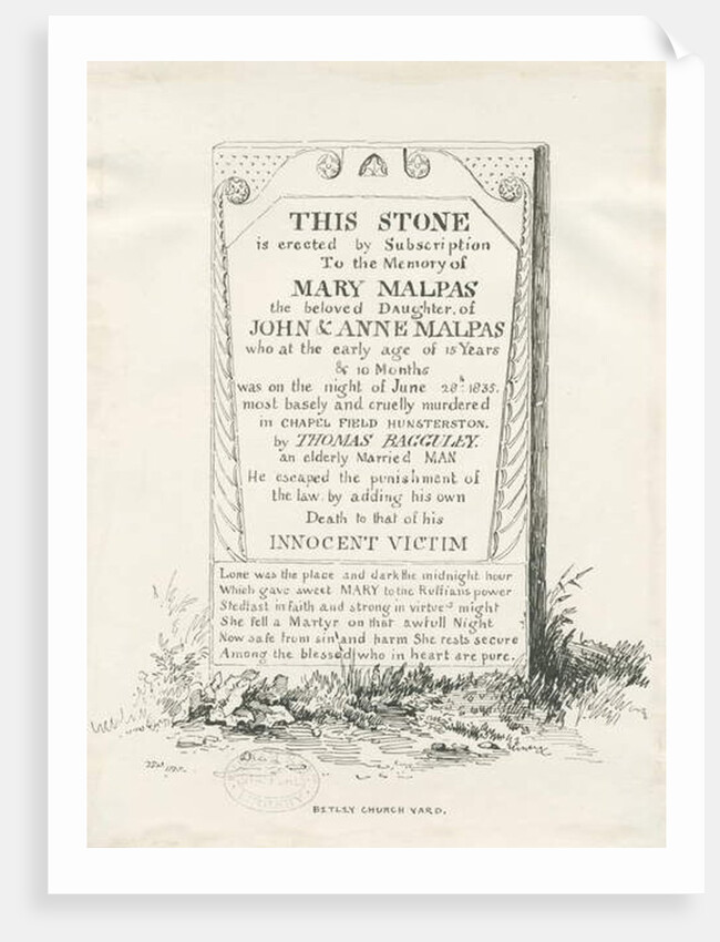 Betley - Memorial Stone by Thomas Peploe Wood