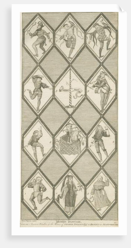 Betley Glass Window - Morris Dancers: engraving, nd [1751-1790] by John Keyse Sherwin