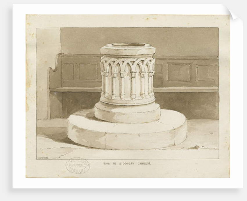 Font at Biddulph Church by Thomas Peploe Wood