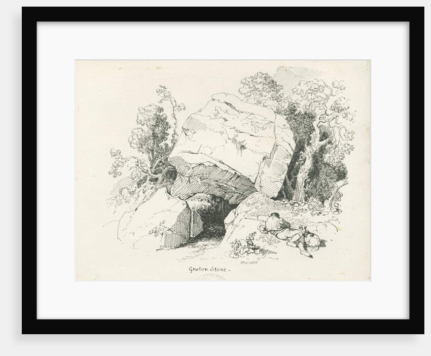Biddulph - 'Gawton Stone' : pen and ink drawing, 1836 by Thomas Peploe Wood