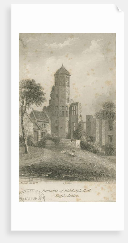 Biddulph Hall: steel engraving, 1844 by John Buckler