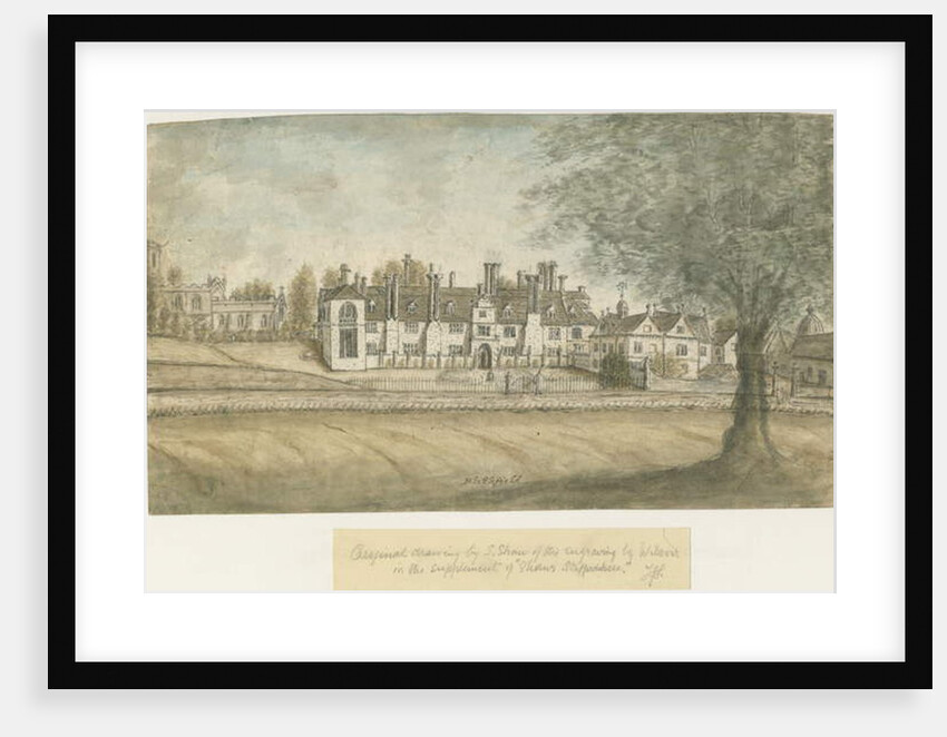 Blithfield Hall: water colour painting, nd [18th cent] by Stebbing Shaw