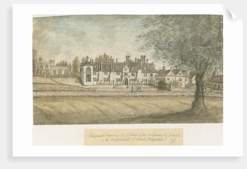 Blithfield Hall: water colour painting, nd [18th cent] by Stebbing Shaw