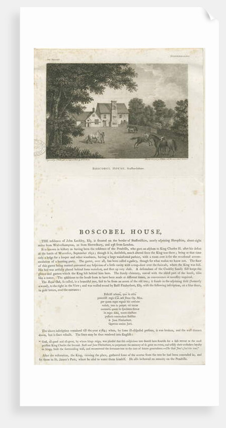 Boscobel House: engraving, nd [1 Nov 1800] by John Walker