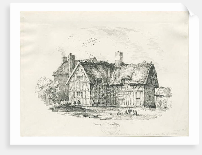 Bradley 'Priory' : pen drawing, 1838 by Thomas Peploe Wood