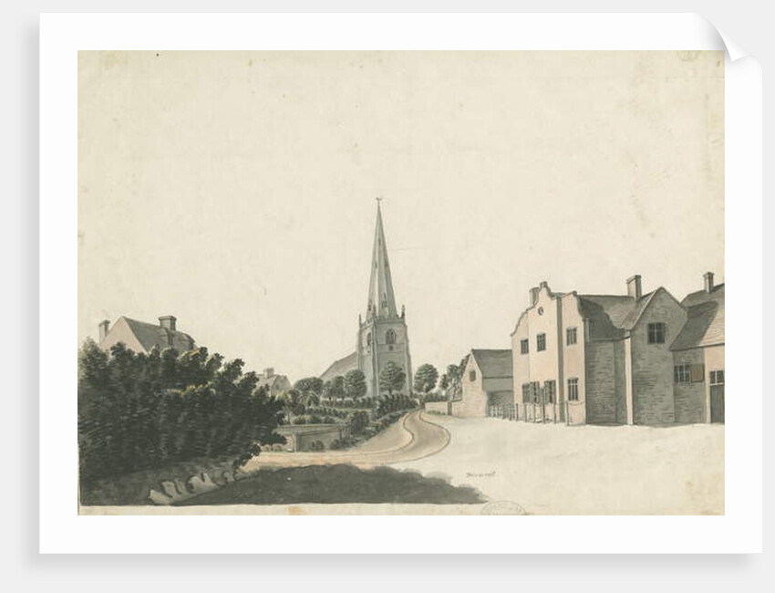 Brewood Grammar School: coloured pen drawing, nd [?19th cent] by School English