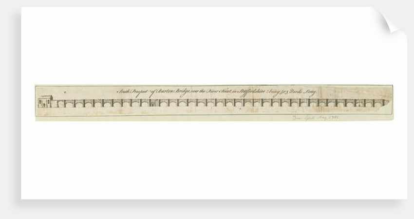 Burton-upon-Trent Bridge and Town: engraving, nd [1751] by School English
