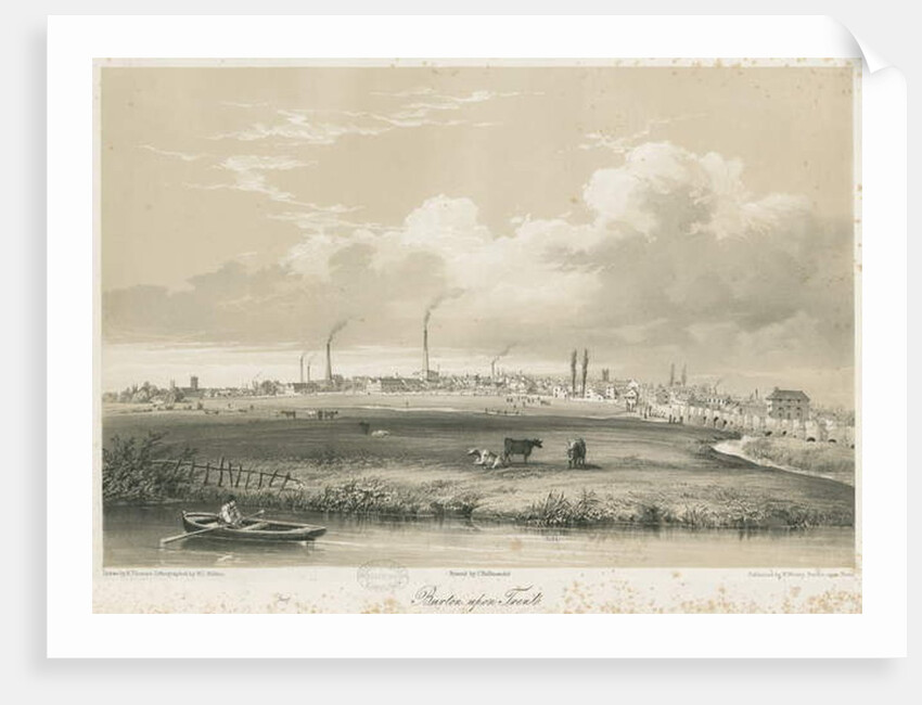 Burton-upon-Trent Bridge and Town by Charles Joseph Hullmandel