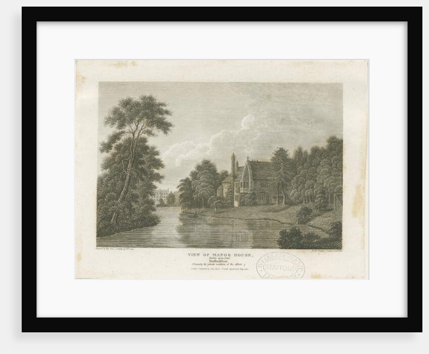 Burton-upon-Trent - Manor House: engraving, nd [c 1812] by William Carter