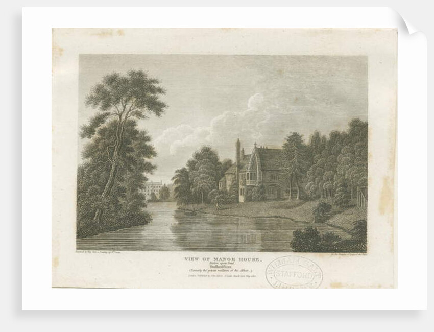 Burton-upon-Trent - Manor House: engraving, nd [c 1812] by William Carter