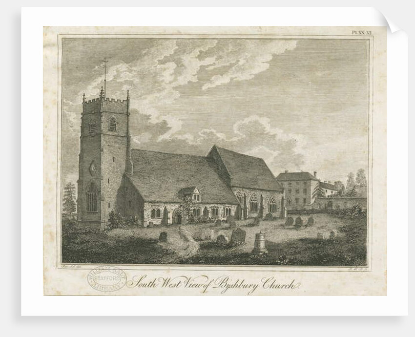 Bushbury Church: engraving, nd [?18th cent] by Stebbing Shaw