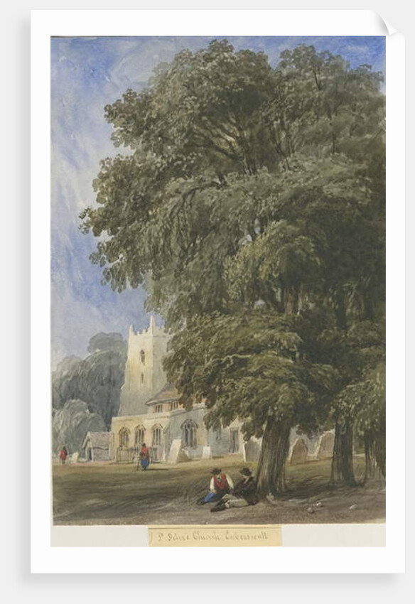 Caverswall Church: water colour painting, nd [c1830-1840] by Lewis John Wood