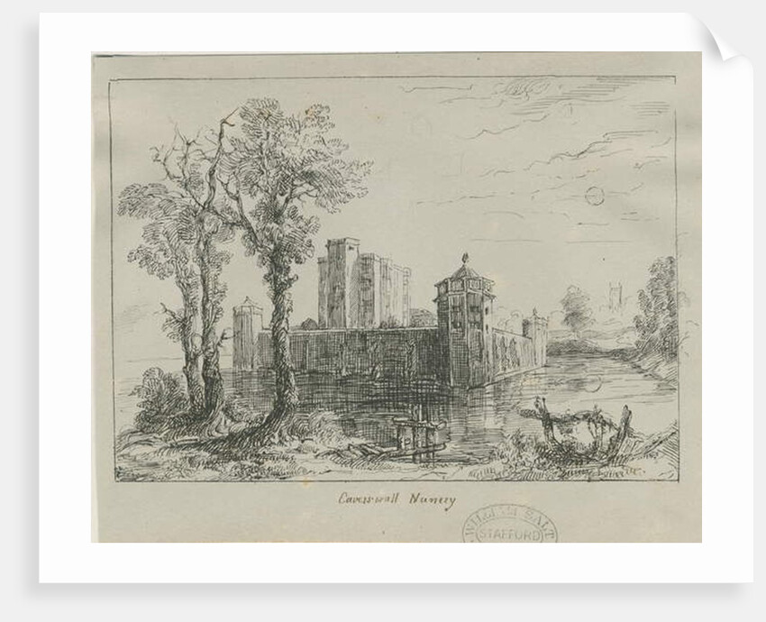 Caverswall Castle: ink sketch, nd [?19th cent] by School English