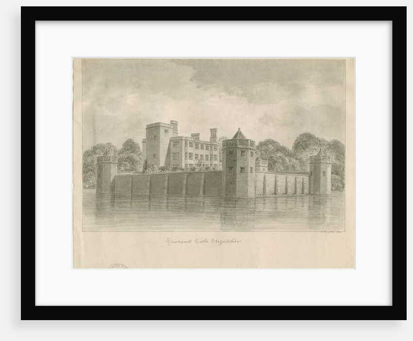 Caverswall Castle: sepia drawing, 1840 by John Buckler
