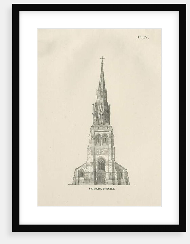 Cheadle - St. Giles' Church: wood engraving, nd [19th cent] by School English