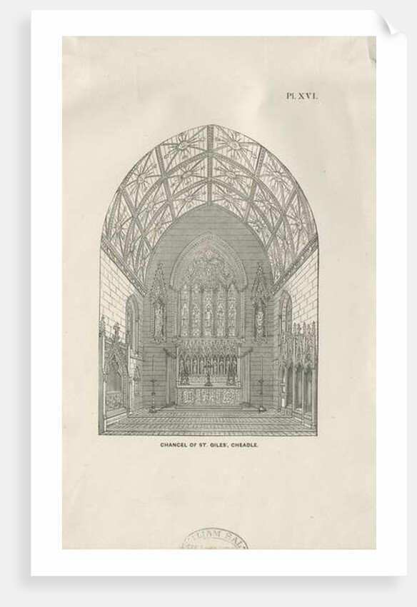 Cheadle - St. Giles' Church: wood engraving, nd [19th cent] by School English