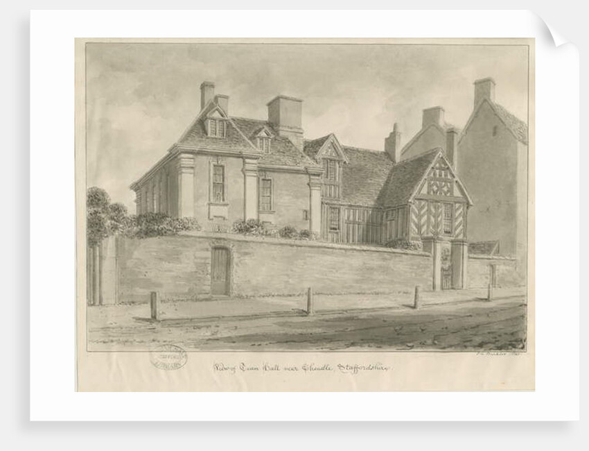 Tean Hall: sepia drawing, 1841 by John Chessell Buckler