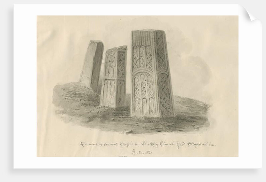 Checkley Church - Ancient Crosses by John Chessell Buckler