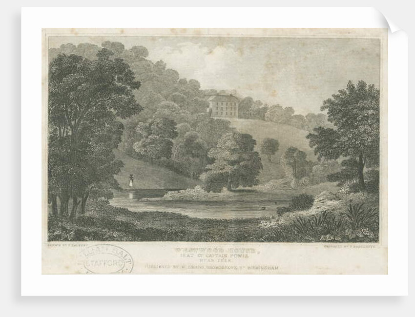 Cheddleton - 'Westwood House' : steel engraving, nd [1830] by Frederick Calvert