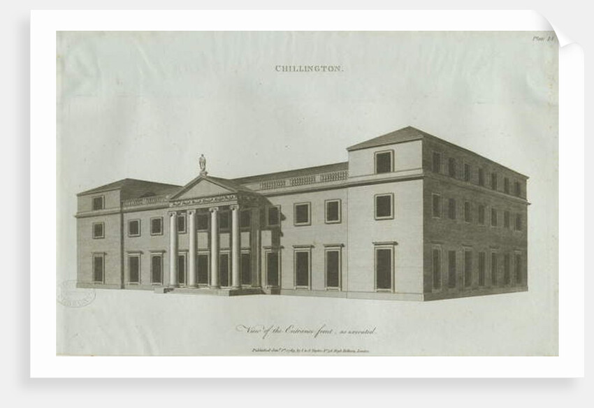 Chillington Hall: engraving, 1789 by John Soane