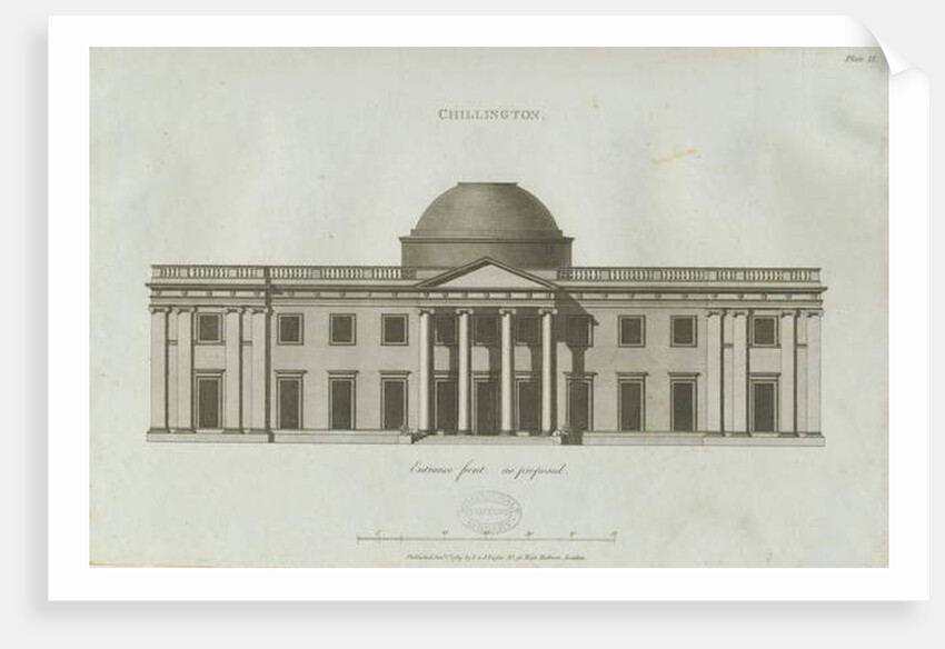 Chillington Hall: engraving, 1789 by John Soane