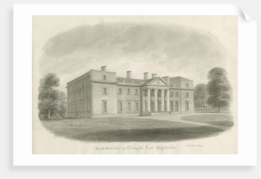 Chillington Hall: sepia drawing, 1843 by John Buckler