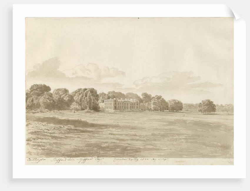 Chillington Hall: sepia drawing, 1820 by Cornelius Varley