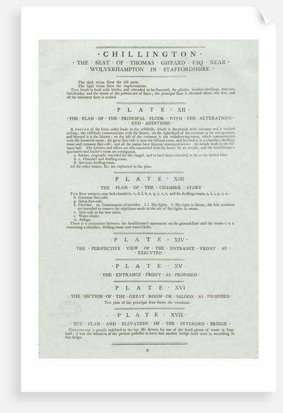 Chillington Hall by School English