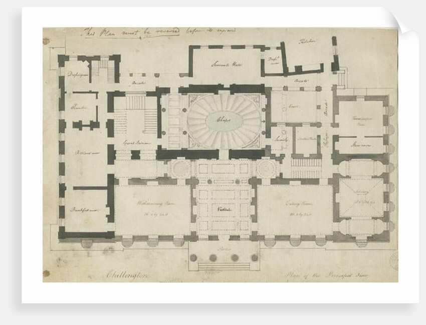 Chillington Hall: pen and pencil drawing, nd [1789] by John Soane