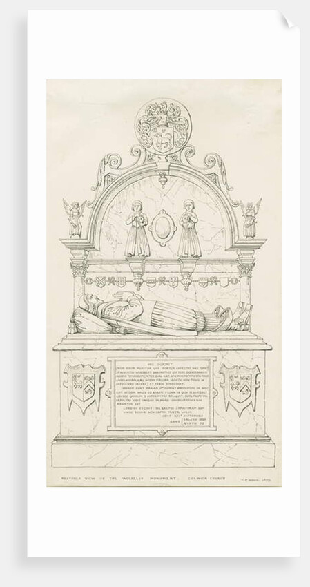 Colwich - Wolseley Monument: pen drawing, 1839 by Thomas Peploe Wood