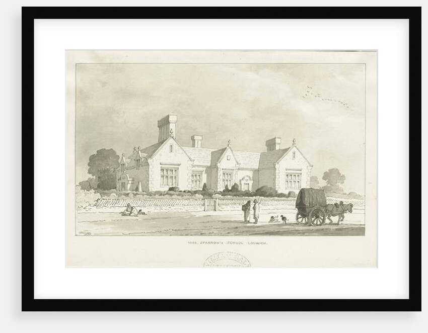 Colwich - 'Miss Sparrow's School' : sepia drawing, 1837 by Thomas Peploe Wood