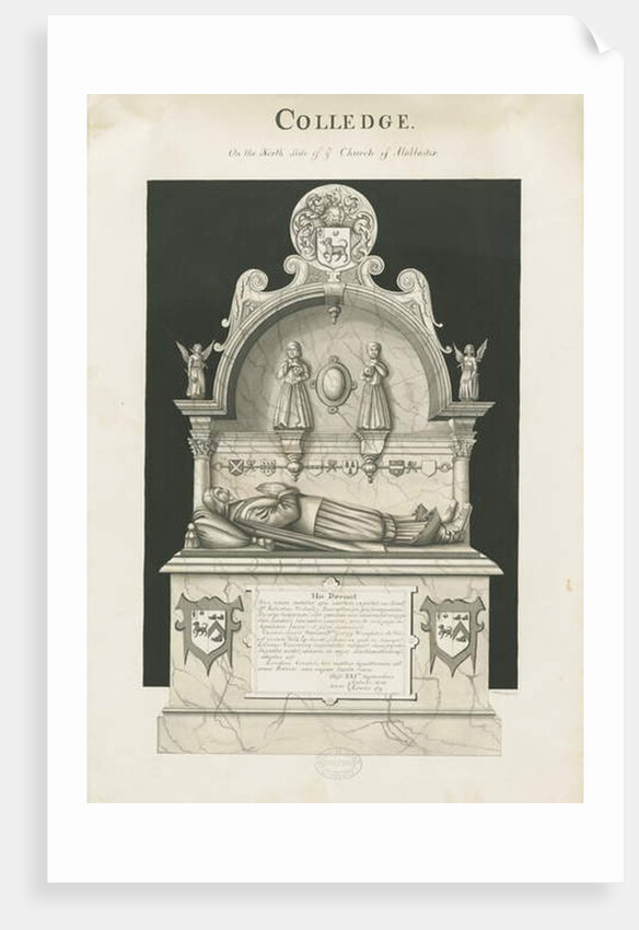 Colwich - Tomb of Robert Wolseley: sepia drawing, nd [c 1837] by John Robert Fernyhough
