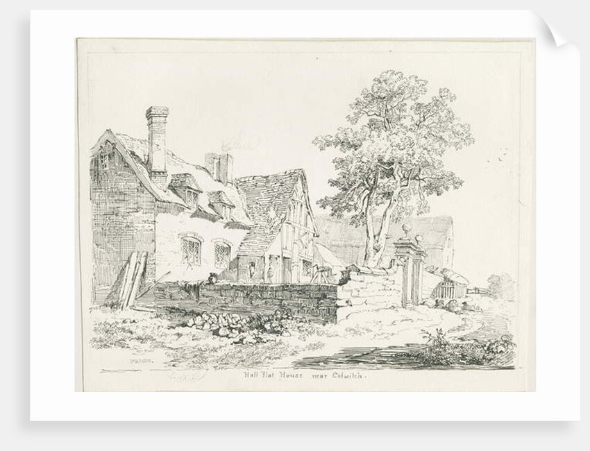 Colwich - Hall Flat House: pen and ink drawing, 1836 by Thomas Peploe Wood