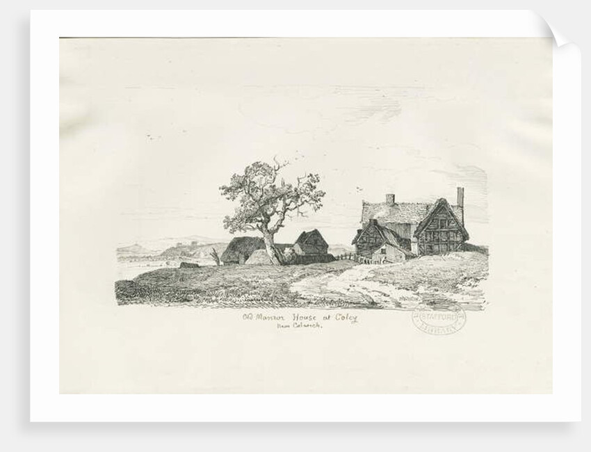 Colwich - Old Manor House at Coley: pen and ink drawing, 1836 by Thomas Peploe Wood