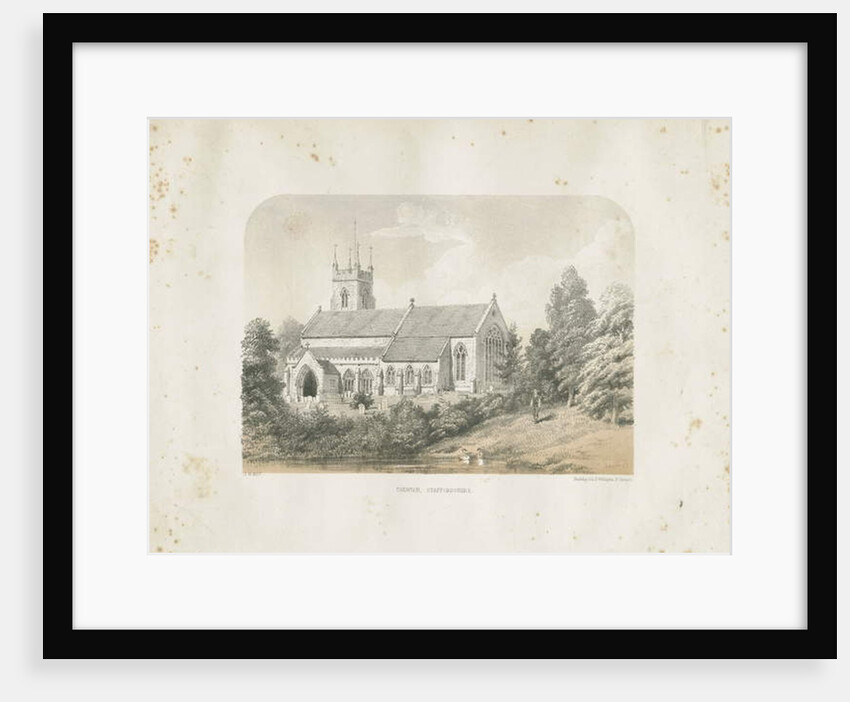 Colwich Church: tinted lithograph, 1857 by School English